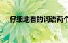 仔细地看的词语两个字 仔细地看的词语