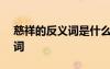 慈祥的反义词是什么(最佳答案) 慈祥的反义词