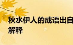 秋水伊人的成语出自哪首诗 秋水伊人的成语解释