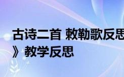 古诗二首 敕勒歌反思教学反思 古诗《敕勒歌》教学反思