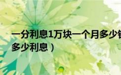一分利息1万块一个月多少钱（一分的利息一万块钱一个月多少利息）