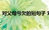对父母亏欠的短句子 对父母亏欠的心酸说说