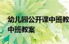 幼儿园公开课中班教案及反思 幼儿园公开课中班教案