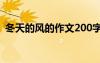 冬天的风的作文200字初三 冬天的风的作文