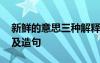 新鲜的意思三种解释造句 高分子化学的解释及造句