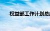 权益部工作计划总结 权益部工作计划