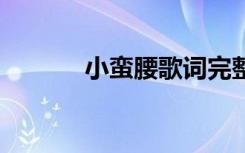 小蛮腰歌词完整版 小蛮腰歌词