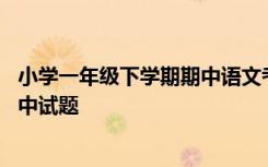 小学一年级下学期期中语文考试卷 小学一年级下学期语文期中试题