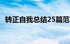 转正自我总结25篇范文 转正自我总结25篇