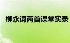 柳永词两首课堂实录 柳永词 教案教学设计