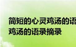 简短的心灵鸡汤的语录摘录短句 简短的心灵鸡汤的语录摘录