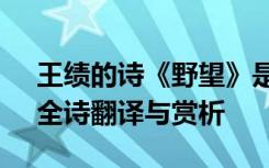王绩的诗《野望》是什么意思 王绩《野望》全诗翻译与赏析