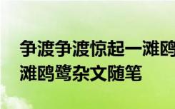 争渡争渡惊起一滩鸥鹭含义 争渡争渡惊起一滩鸥鹭杂文随笔