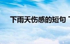 下雨天伤感的短句 下雨天伤感唯美句子