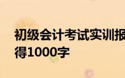 初级会计考试实训报告心得 初级会计实训心得1000字