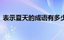表示夏天的成语有多少 表示夏天有哪些成语