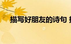 描写好朋友的诗句 描写朋友的优美句子