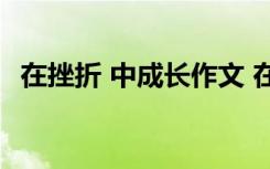 在挫折 中成长作文 在挫折中成长作文精彩