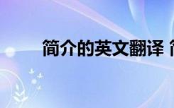 简介的英文翻译 简介的英文是什么