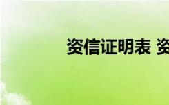 资信证明表 资信证明申请书