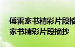 傅雷家书精彩片段摘抄300字元气充沛 傅雷家书精彩片段摘抄