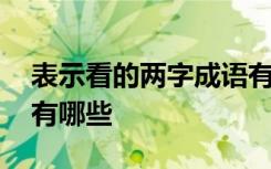 表示看的两字成语有什么 表示看的两字词语有哪些