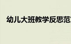 幼儿大班教学反思范文 大班幼儿教学反思