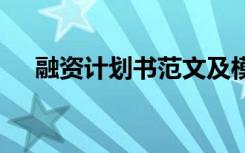 融资计划书范文及模板 融资计划书范文