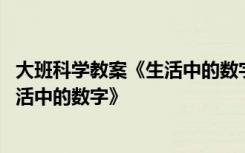 大班科学教案《生活中的数字》教案反思 大班科学教案《生活中的数字》