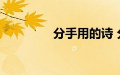 分手用的诗 分手情诗绝句