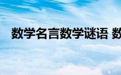 数学名言数学谜语 数学名词的谜语有哪些
