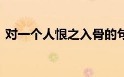 对一个人恨之入骨的句子 对一个人恨的句子
