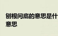 刨根问底的意思是什么 标准答案 刨根问底的意思