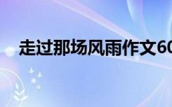 走过那场风雨作文600字 风雨作文600字