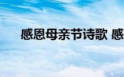 感恩母亲节诗歌 感恩诗歌《感恩母亲》