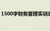 1500字财务管理实训总结 财务管理实习心得