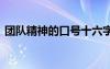 团队精神的口号十六字 团队精神的口号分享