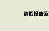 请假报告范文 请假报告