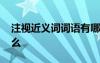 注视近义词词语有哪些 注视词语近义词是什么