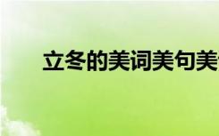 立冬的美词美句美诗 立冬优美的诗词