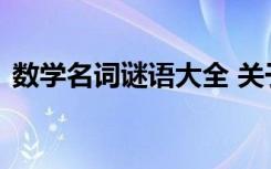 数学名词谜语大全 关于数学名词的谜语集锦