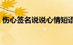 伤心签名说说心情短语 经典伤心的签名95条