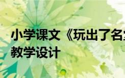 小学课文《玩出了名堂》 课文《玩出了名堂》教学设计