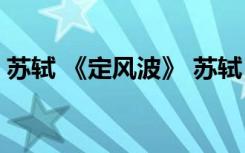 苏轼 《定风波》 苏轼《定风波》全诗及赏析