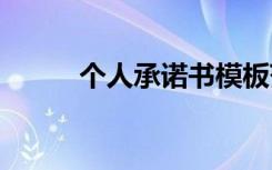 个人承诺书模板范文 个人承诺书
