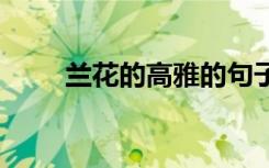 兰花的高雅的句子 兰花的经典诗句