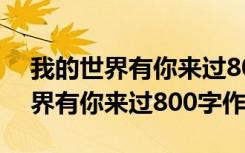 我的世界有你来过800字作文怎么写 我的世界有你来过800字作文