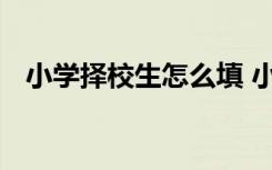 小学择校生怎么填 小学择校生是什么意思
