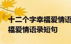 十二个字幸福爱情语录短句英文 十二个字幸福爱情语录短句
