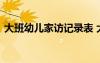 大班幼儿家访记录表 大班幼儿家访内容记录